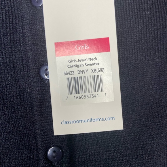 NWT Girls Dark Navy cardigan . Size 5/6 XS - Picture 7 of 8